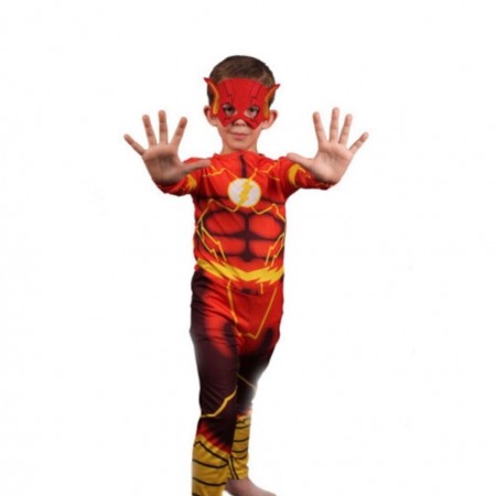 Çocuk Kırmızı Flashman Kostümü